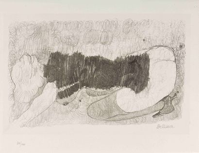 null Hans BELLMER (1902-1975) Femme sur les genoux Lithographie en noir. Signée et...