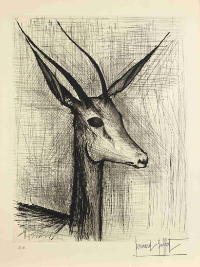 null Bernard BUFFET (1928-1999) La Gazelle, 1962 Gravure au burin. Signée et justifiée...