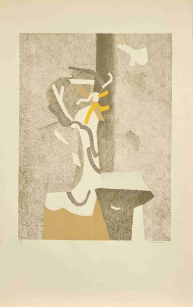 null André BEAUDIN (1895-1979) Composition, 1971 Lithographie en couleurs. Signée,...