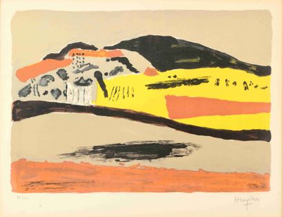 null Henri HAYDEN (1883-1970) Paysage Lithographie en couleurs signée en bas à droite,...
