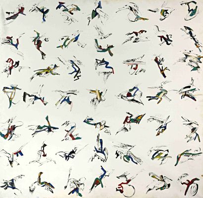 null Souki SIVALAX (Né en 1949) Signesonique Acrylique et collage sur toile. Signée...