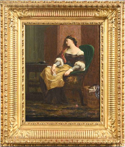 Henri Pierre PICOU (1824-1895) Young woman...