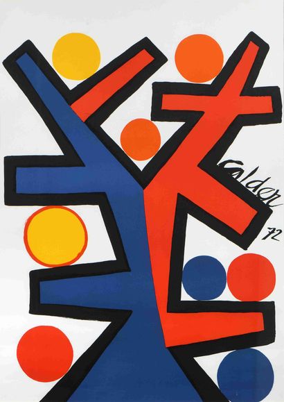 null Alexander CALDER (1898-1976) Asymétrie, 1972 Lithographie en couleurs. Signée...