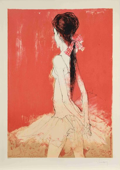 null Jean JANSEM (1920-2013) Petite ballerine de dos, 1991 Lithographie en couleurs...