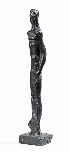 null Joseph CSAKY (1888-1971) Jeune fille debout ou Espérance Bronze à patine. Fonte...