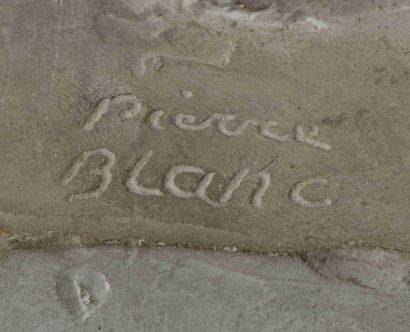 null Pierre BLANC (1902-1986) Poulain étendu Plâtre signé sur la terrasse. 16 x 18...