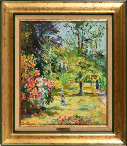 null Max AGOSTINI (1914-1997) Walk in a flowery undergrowth Oil on canvas Signed...