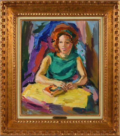 Pierre CORNU (1895-1996) Janet in green blouse...