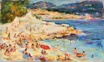 null Max AGOSTINI (1914-1997) The Bestouan in Cassis Oil on canvas. Signed lower...