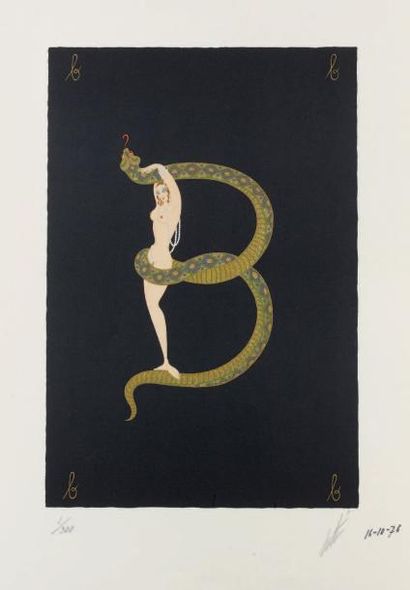 null L'alphabet «B» Lithographie n°1/300. Signée et datée 16-10-76. 65 x 49,5 cm