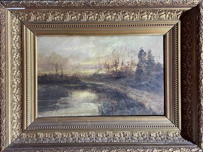 null Ecole de la fin du XIXème siècle
Paysage
Huile sur toile
32 x 50 cm