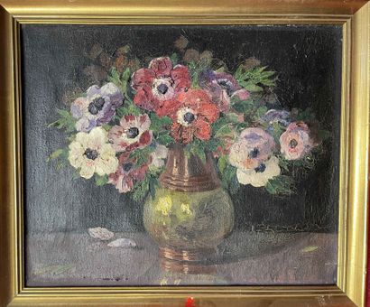 null Ecole Moderne
Vase de fleurs
Huile sur toile
38x46cm