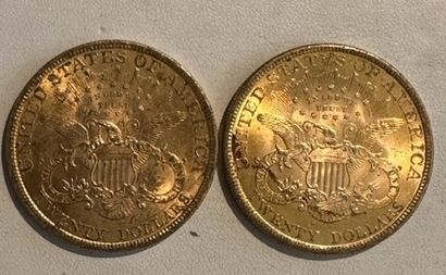 null 29 Deux pièces de 20 dollars or 1900.