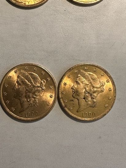 null 31 Deux pièces de 20 dollars or 1900.