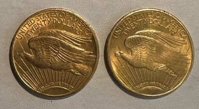 null 33 Deux pièces de 20 dollars or 1924.