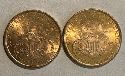 null 30 Deux pièces de 20 dollars or 1900.