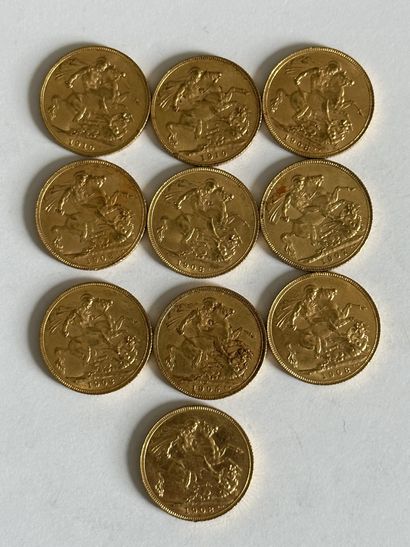 null 12 Lot of ten gold sovereigns.
