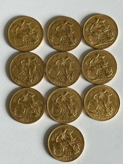 null 9 Lot of ten gold sovereigns.