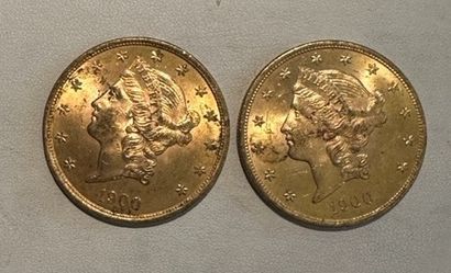 null 26 Deux pièces de 20 dollars or 1900.