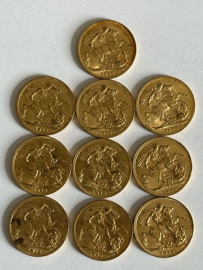 null 10 Lot of ten gold sovereigns