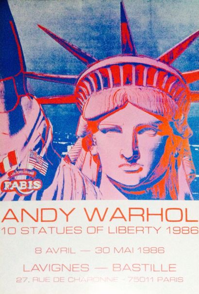 null Andy WARHOL (1928-1987) 10 statues of liberty, 1986 Affiche originale quadri...