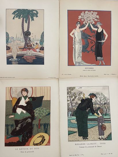 null ESTAMPES OF FASHION AND ART OF LIVING XXth century Four lithographs by Georges...