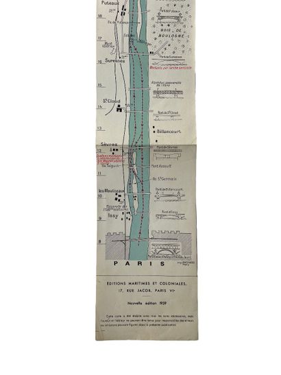 null Carte de la seine « De Paris à la mer », Clerc Rampal, 1960 Editions géographiques...