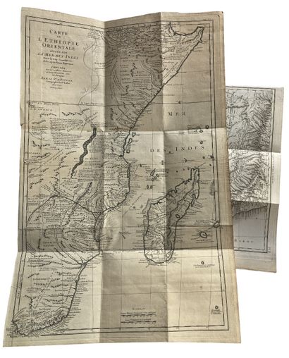null Deux cartes en gravure. Carte des Provinces de Chirvann de la Géorgie et d une...