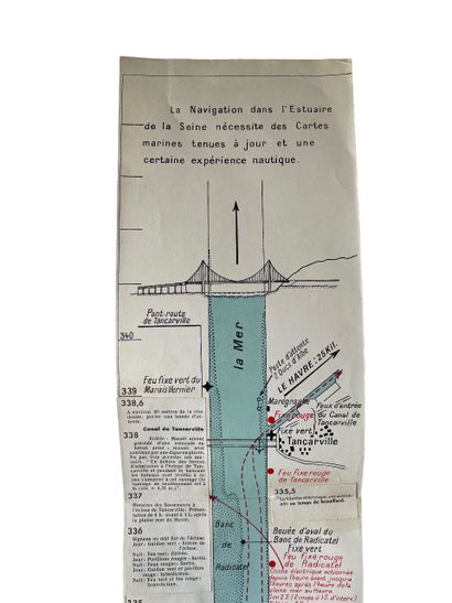 null Carte de la seine « De Paris à la mer », Clerc Rampal, 1960 Editions géographiques...