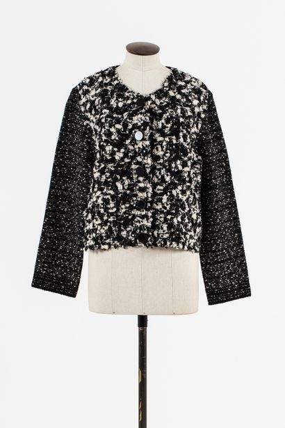 null MARC JACOBS: Long-sleeved wool and acrylic jacket, single breasted button front....