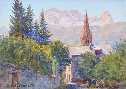  Alexandre ROUBTZOFF (1884-1949) Paysage de Barcelonette, 1938 Huile sur toile (sans... Gazette Drouot