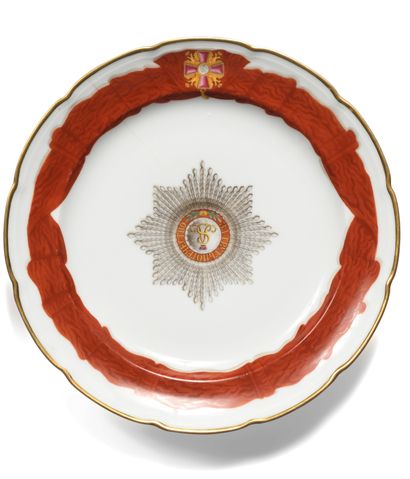 null Plate from the Service of the Order of St. Alexander Nevsky, white porcelain....