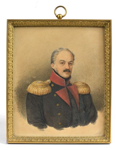 null Ecole russe de la première moitié du XIXe siècle Portrait du comte Paul Kiseleff...