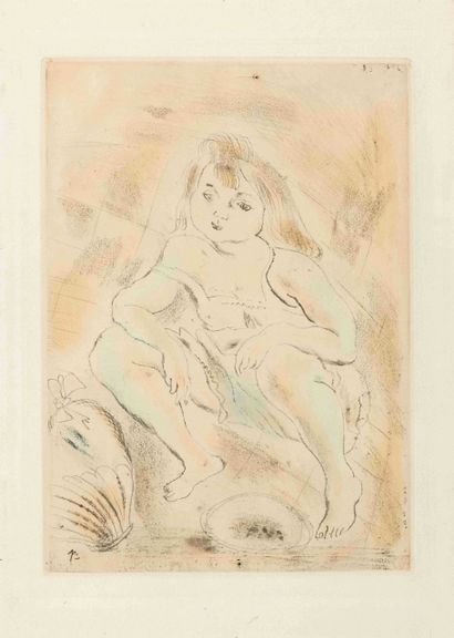 Jules PASCIN (1885-1930) Seated woman Etching....
