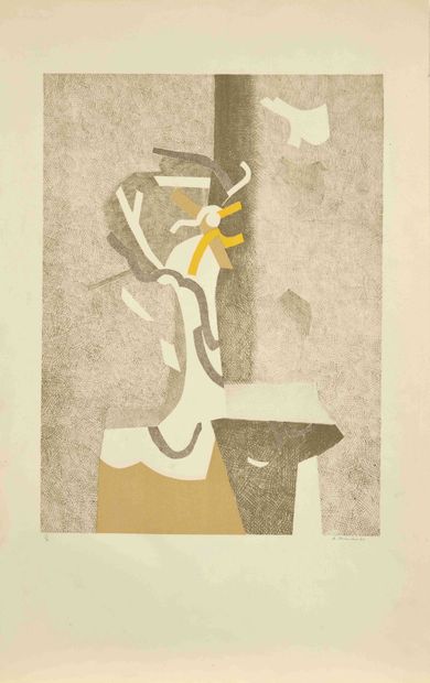 null André BEAUDIN (1895-1979) Composition, 1971 Lithograph in color. Signed and...