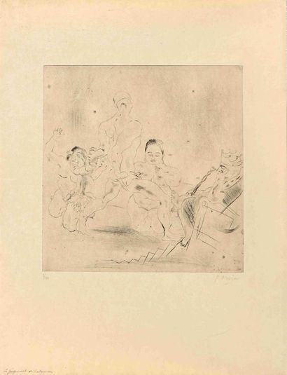 null Jules PASCIN (1885-1930) Le jugement de Salomon Etching. Signed and numbered...