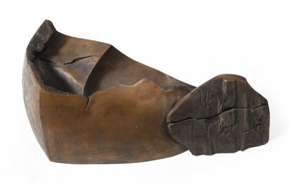 null SCHWEIZER (20th century) Heart Bronze sculpture with brown patina. Justified...