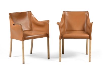 null MORRISON Jasper (b. 1959) CAPPELLINI (Ed. by) Pair of bleached ash armchairs,...
