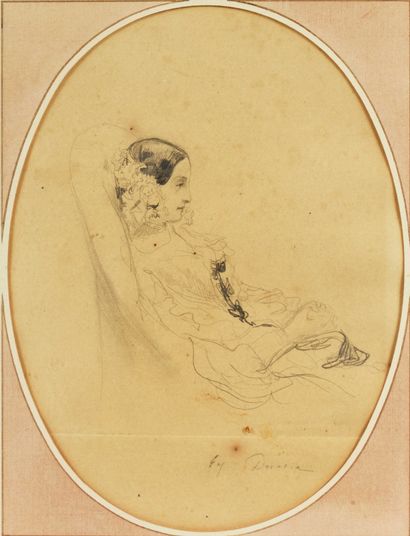 DEVERIA Eugène (Paris 1808 - Pau 1865) Portrait...