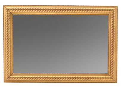 null Rectangular mirror in wood and gilded stucco. 18th century style. The mirror...