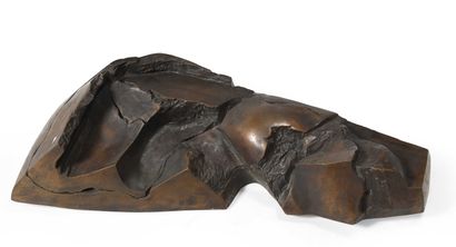 null SCHWEIZER (20th century) Heart Bronze sculpture with brown patina. Justified...