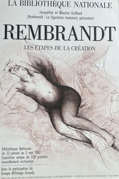  (REMBRANDT) Deux affiches impression jet d’encre « De Rubens à Rembrandt », 1979,... Gazette Drouot