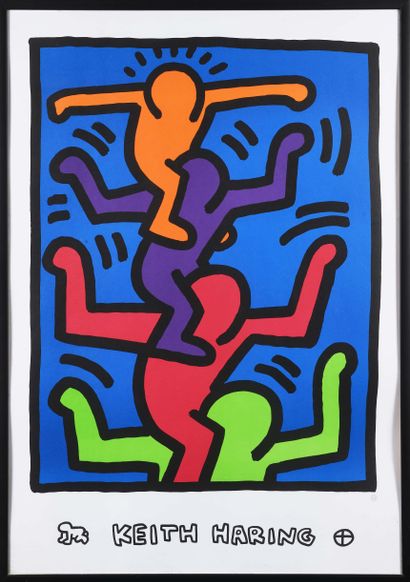 null KEITH HARING d’après Tirage lithographié en couleurs. Tampon estate Keith Haring....
