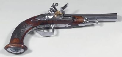 null Pistolet d'officier d'infanterie de la Garde Impériale. 1812-1813. Platine marquée...