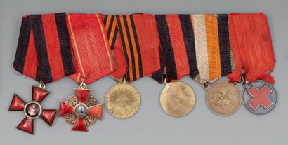 null Brochette de décorations et médailles. - Croix de Saint Vladimir 4e classe....