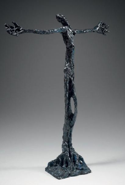 Edmond MOIRIGNOT (1913-2002) L'Arbre de vie Bronze à patine noire bleutée, signé...