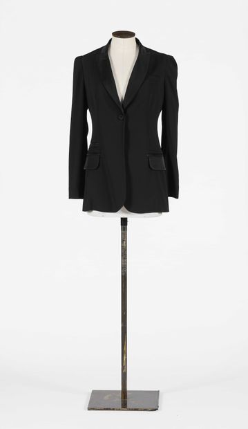null PAULE KA: Supposedly black viscose jacket, long sleeves, notched collar, single...