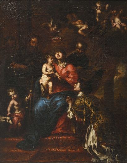 null CASTELLO Valerio (attribué à) (1624-1959) Vierge en prière entre Saint- Paul...