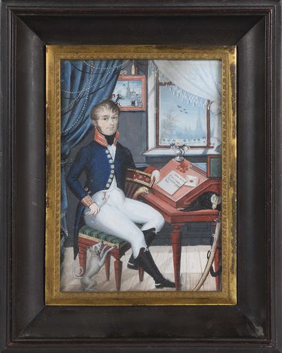 null Ecole française, premier quart du XIXe siècle Portrait d’officier français sous...