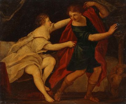 null Ecole italienne du XVIIe siècle Joseph et la femme de Putiphar Huile sur toile...